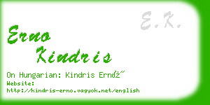 erno kindris business card